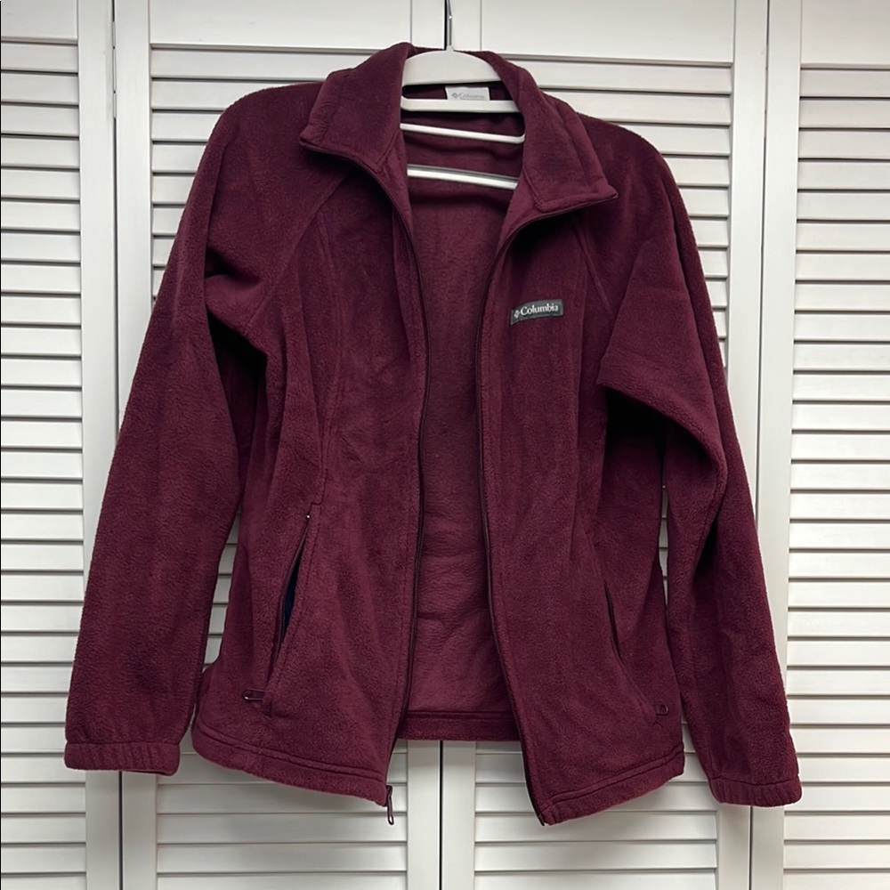Columbia Women's Deep Burgundy Full-Zip Teddy Fleece Jacket